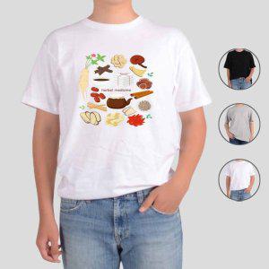 반팔티셔츠 한약 동양의학 약탕기 한의학 그림 다양한색상 전사이즈