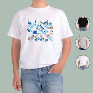 반팔티셔츠 교통수단 보트 바다 낚시 그림 다양한색상 전사이즈