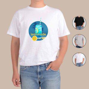반팔티셔츠 카페메뉴 레몬에이드 블루레몬 그림 다양한색상 전사이즈