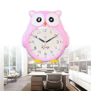 모래시계 플립시계 우드 멜로디 부엉이 탁상시계 핑크