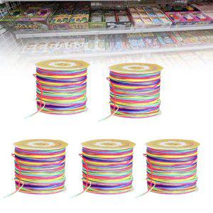 리본끈 예쁜 자수리본 무지개 선물 포장끈 5개입