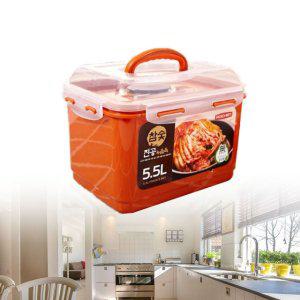 김치용기 스텐김치통 누름통 참숯 진공 누름독 5.5L