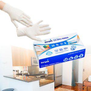 식품용고무장갑 요리 청소 라텍스 위생장갑 대 베이지