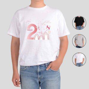 반팔티셔츠 2월 계절에 달력을 숫자 그림 다양한색상 전사이즈