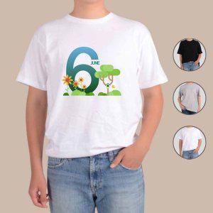 반팔티셔츠 6월 계절에 달력을 숫자 그림 다양한색상 전사이즈