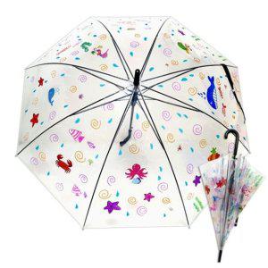 유아미술 투명우산 바다 붙여만들기 어린이용 스티커