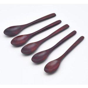 나무 디저트 케잌 5p 수저 옻칠 티스푼 커피 커피스푼