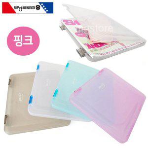 핑크 40mm 모닝글로리 케이스 화일링 지퍼화일 서류보