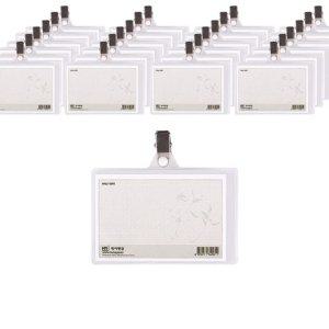 집게명찰 가로형 50개입 가로집게명찰 가로형명찰 집