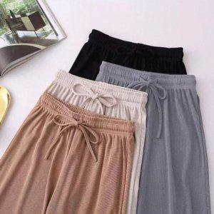 팬츠 밴딩 바지 플 고무줄 쿨 와이드 츄리닝바지 여름