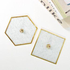 골드 인센스 홀더 향멍 유리 받침대 콘 티코스터 스틱