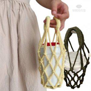 텀블러백 뜨개질 손뜨개 그물가방 블리셔 메쉬 코바늘