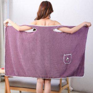 산호 바스 입는 샤워 가운 여자 양털 바디 타월 목욕