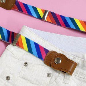 패턴 벨트 프리 무지개