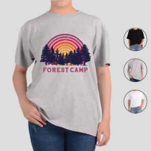 반팔티셔츠 캠핑 등산 포레스트 캠프 5번 그림 다양한색상 전사이즈