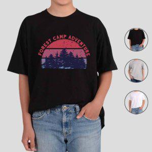 반팔티셔츠 캠핑 등산 포레스트 캠프 8번 그림 다양한색상 전사이즈