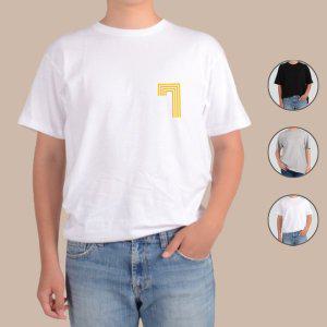 반팔티셔츠 숫자 7 노랑색 넘버링 스트라이프 그림 다양한색상 전사이즈