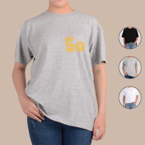 반팔티셔츠 숫자 50 노랑색 넘버링 스트라이프 그림 다양한색상 전사이즈