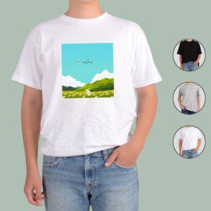 반팔티셔츠 비행 가을 제주 힐링여행 제주마실 그림 다양한색상 전사이즈