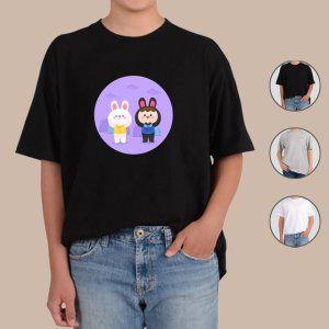 반팔티셔츠 계묘년 토끼 부자되세요 기도 그림 다양한색상 전사이즈