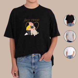 반팔티셔츠 귀여운 강아지 프렌드 디어마이펫 그림 다양한색상 전사이즈