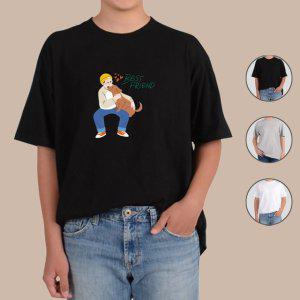 반팔티셔츠 디어마이펫 하트 프렌드 하트 그림 다양한색상 전사이즈