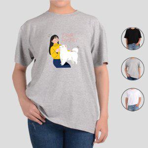반팔티셔츠 디어마이펫 여자 강아지 귀여운 그림 다양한색상 전사이즈