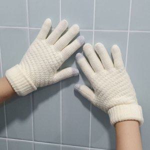 남녀공용 스마트폰 터치 니트장갑 화이트