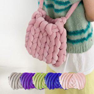 가방 핑거니팅 1kg 망고실 자이언트얀 만들기 벨벳