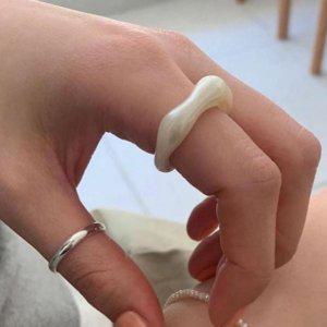 마블 호마이카 반지 아크릴 오로라 링 레이어드 물결