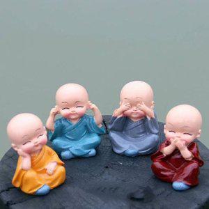 아기부처 장식품 자동차 미니불상 동자승 4종세트