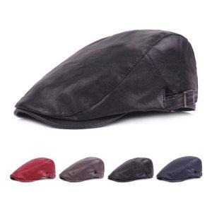 가죽 중년 베레모 귀마개 빵모자 남성 키밍 캐주얼