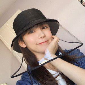 안면 모자 챙 보호 탈부착 넓은 방역 투명 벙거지형