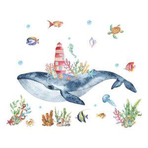 스티커 고래 디자인 시트 벽지 인테리어 꾸미기 아이방