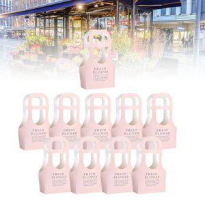 비닐쇼핑백 종이 꽃바구니 쇼핑백 소 10개 핑크