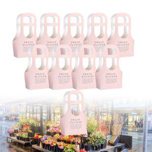 비닐쇼핑백 종이 꽃바구니 쇼핑백 대 10개 화이트