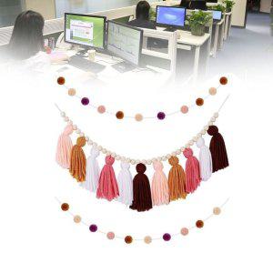 생일축하가랜드 야외 꽃 100일 파티 구슬 태슬 핑크