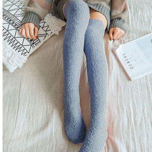 양털 기모 장목 수면양말 방한 겨울 여성 오버니삭스