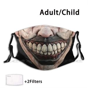 Ahs Twisty-광대 공포 얼굴 마스크, 성인, 어린이, 세척 가능, Pm2.5 필터, 로고, 창의력, 할로윈