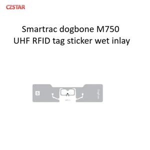 Czstar 우수한 성능 Smarttrac DogBone RFID uhf 태그, M750 Impinj R6 장거리 RFID uhf 태그 스티커, 습식 인레이, 100 개