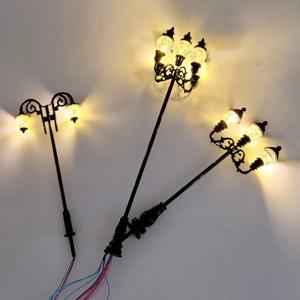 1/87 HO 스케일 부티크 모델 램프 3V 하이라이트 LED 램프 모델 공원 조명 기둥 기차 레이아웃 모델 공원 정원 가로등