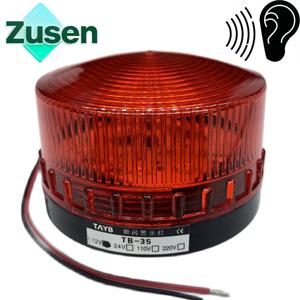 부저가있는 Zusen TB35-R-J 12v 24v 110v 220v 빨간색 보안 경보 스트로브 신호등 경고 LED 램프 작은 깜박이는 빛