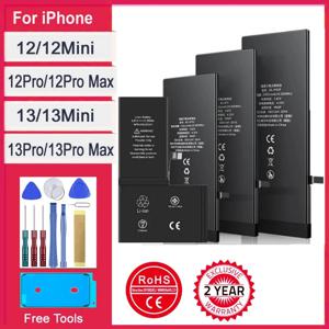 IPhone 12 13 Mini Pro Max 용 새 0 사이클 배터리 12mini 13mini 12Pro 13Pro 스티커 무료 도구 용 고용량 Bateria