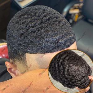 통기성 좋은 모노 레이스 탑 인모 블랙 남성 헤어스타일 저렴한 아프로 남성 탈모용 부분 가발 10mm 인조 모발 유닛