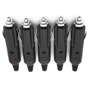 5pcs 12V ~ 24V 자동차 시가 라이터 플러그 퓨즈 5A LED 표시기 플러그 전원 충전기 어댑터 커넥터 퓨즈 변환기 플러그