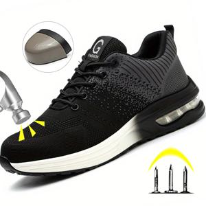 안티 스매쉬 보호 작업 신발 남성 여성 안티 펑크 불멸의 신발 에어 쿠션 작업 신발 강철 발가락 안전 신발 남자