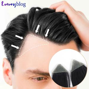 남성용 작은 인모 조각 볼트 헤드 투피, 모세관 보형물, 정면 헤어 라인, 보이지 않는 초박형 피부 패치