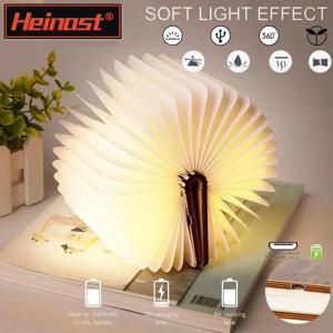 LED 나무 책 램프 창의적인 3D 책 조명 접이식 LED 야간등 USB 충전 장식 침실 테이블 램프 어린이 생일 선물용