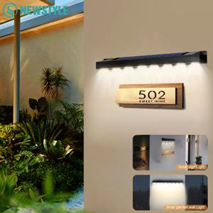 야외 LED 태양 벽 로그인 빛 정원 풍경 빛 4/6/8 LED 방수 밝은 태양 주소 조명 방수 마당 거리