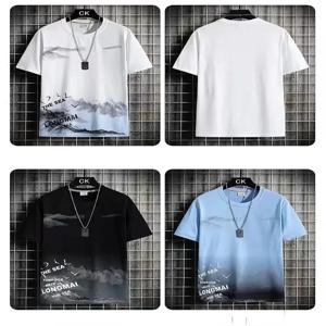 남성용 트렌디 한 정장 남성용 여름 반바지 세트 체육관 복장 학생 반팔 티 2 피스 세트 Tracksuits 남성 캐주얼 남성 의류